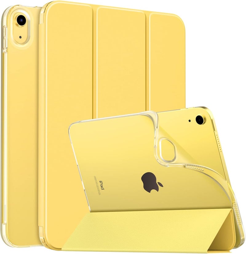 MoKo Case for New iPad (A16) 11th Generation 2025/ 10th Generation 2022, iPad 11 inch/ 10.9 inch Case with Soft TPU Translucent Frosted Back Cover, Auto Wake/Sleep, Support Touch ID, Light Yellow - Image 1